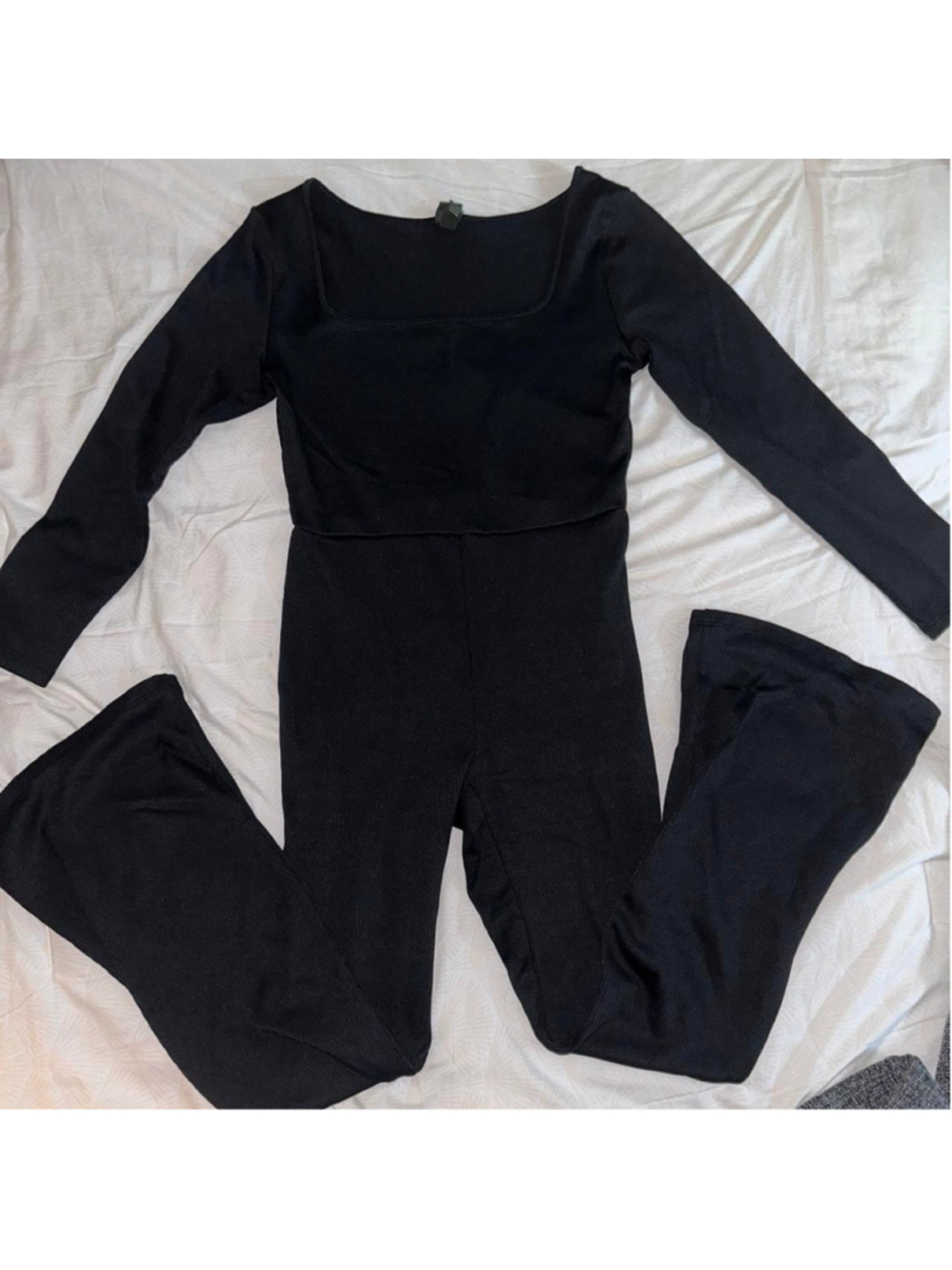 Wild Fable black long sleeve flare jumpsuit #flare #jumpsuit